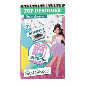 Carte de colorat Top Designer cu stickere si sabloane incluse Toi-Toys TT46101Z2