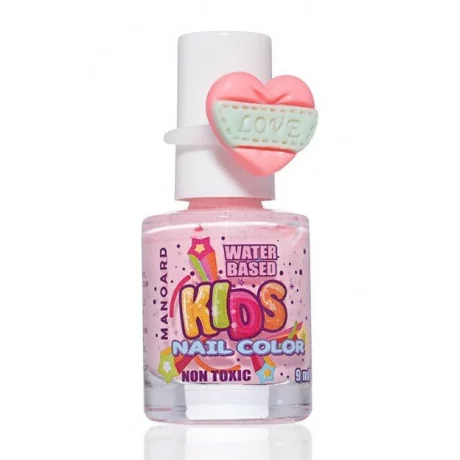 Oja copii pe baza de apa 9 ml, Manoard, pink glitter
