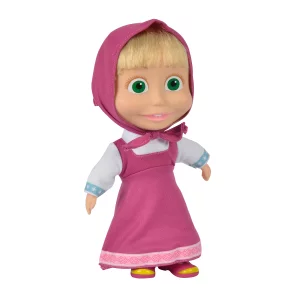 Papusa Masha and the Bear, Masha cu corp moale si par, 23 cm