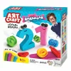 Set Creativ, Plastilina Art Craft, Model Numere, Include 4 Batoane cu Pasta Modelatoare 200g, 16 Forme pentru Modelat, Nu se Usuca, 3 ani+, Albastru