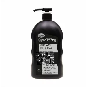 Gel de dus barbati cu carbune, Naturaphy, Black Edition, 1000ml