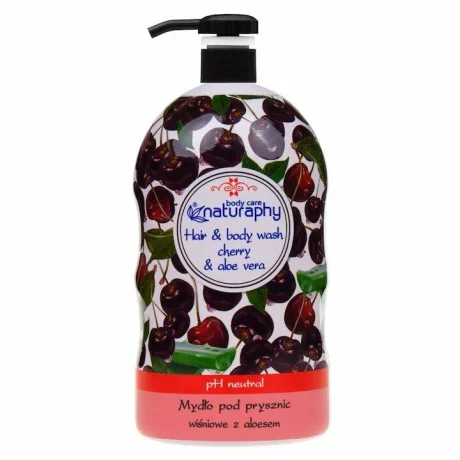 Gel de dus cu cirese si aloe vera, Naturaphy, 1000ml