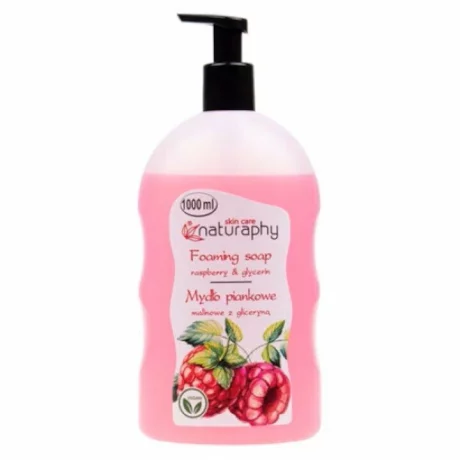 Sapun lichid spuma cu zmeura si glicerina, Naturaphy, 1000ml