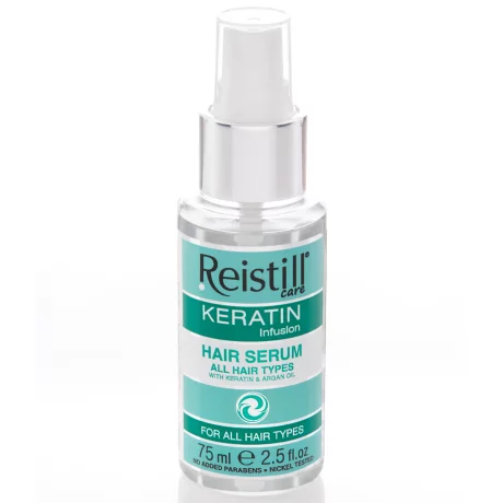 Keratin Infusion - Serum tip ulei restructurant cu keratina si ulei de argan bio pentru par matasos, 75ml, Reistill