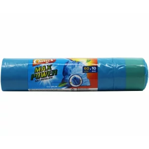 Saci menajeri CLINOX Max Power cu snur 60L, 10buc