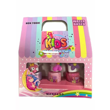 Set Oja copii pe baza de apa 3x9ml, Manoard Casuta Roz