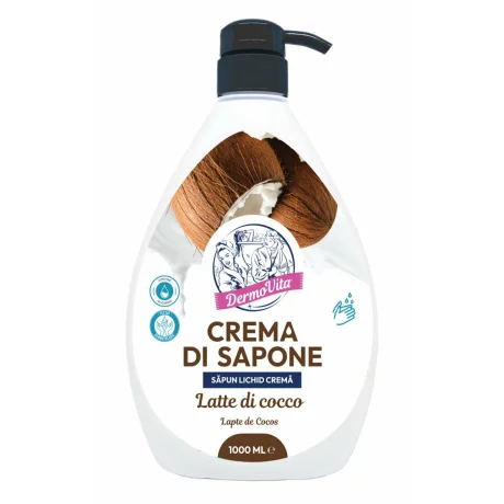 Sapun lichid crema Dermovita Lapte de cocos, 1000ml