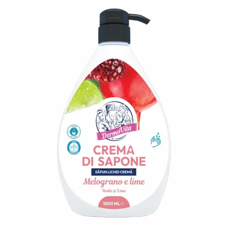 Sapun lichid  crema Dermovita Rodie si Lime, 1000ml
