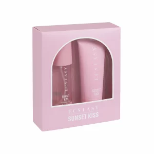 Set cadou Ecstasy, Sunset Kiss, Crema de corp 150ml + Body Mist 150ml, hidratant, pentru femei