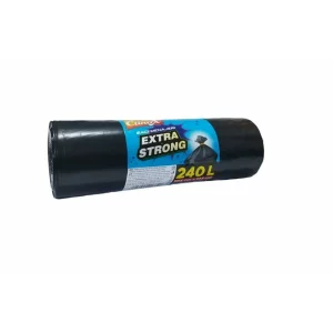 Saci menajeri CLINOX extra strong 240L, 10 buc (104x123 cm) LDPE negru