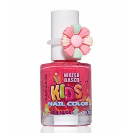 Oja copii pe baza de apa 9 ml, Manoard, pink glitter