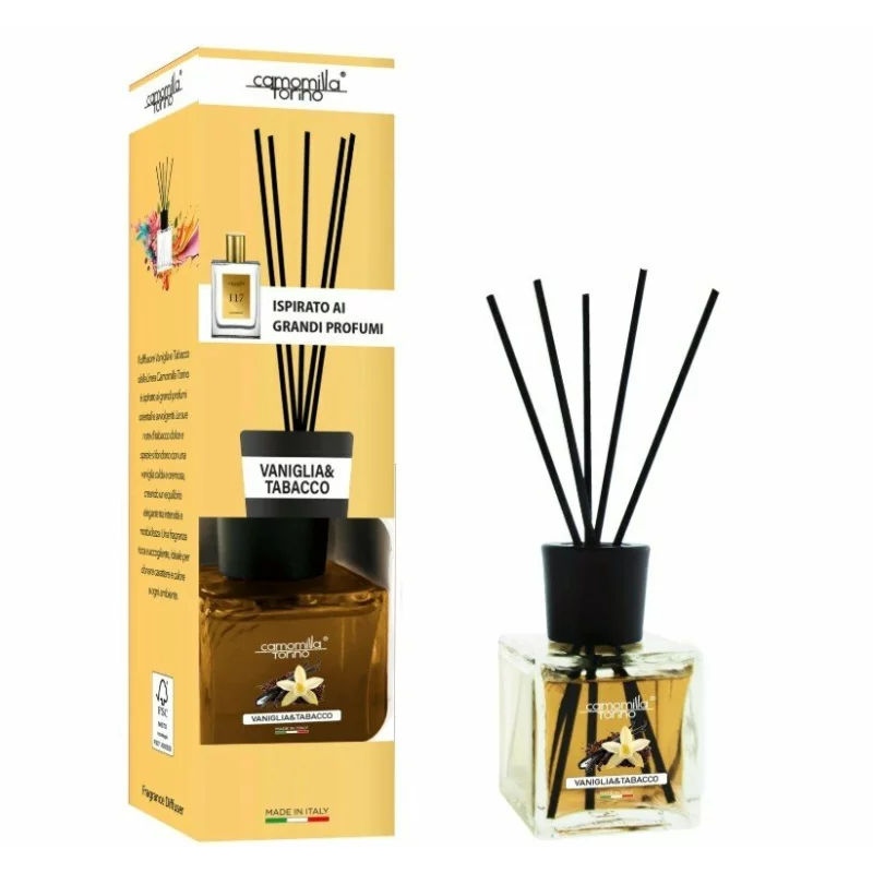Odorizant camera cub Camomilla, Linea Moda, Vaniglia e Tabacco, 200 ml